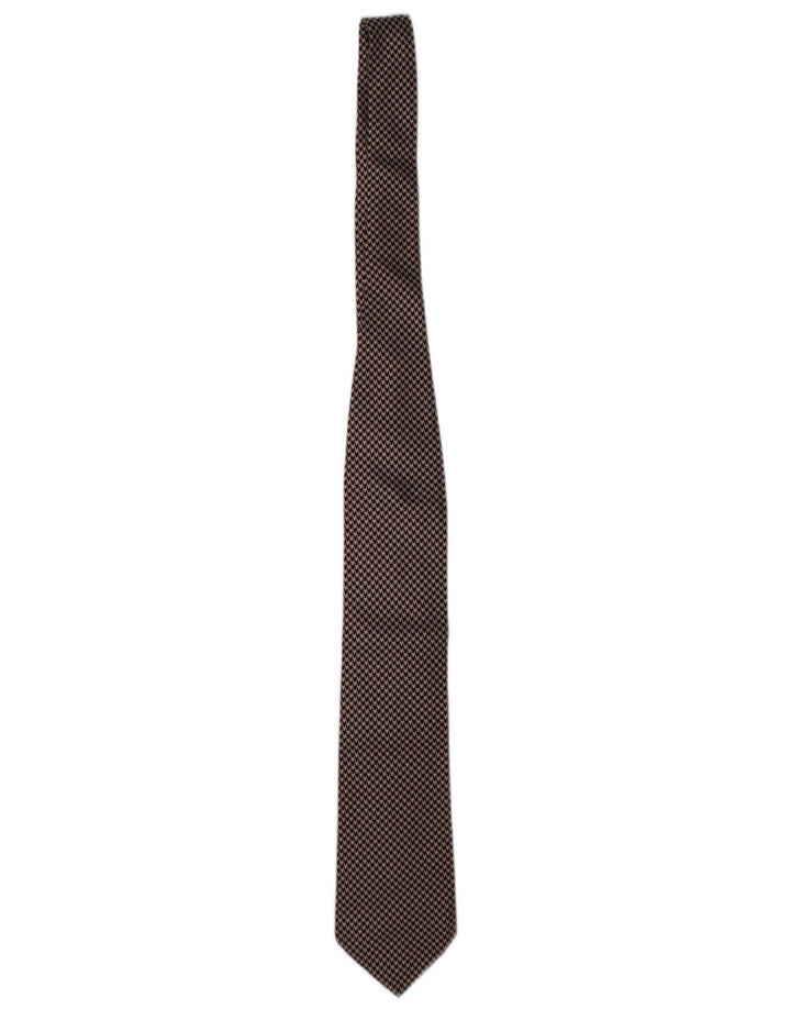 Gravata masculina GIVENCHY tamanho único marrom houndstooth seda clássica