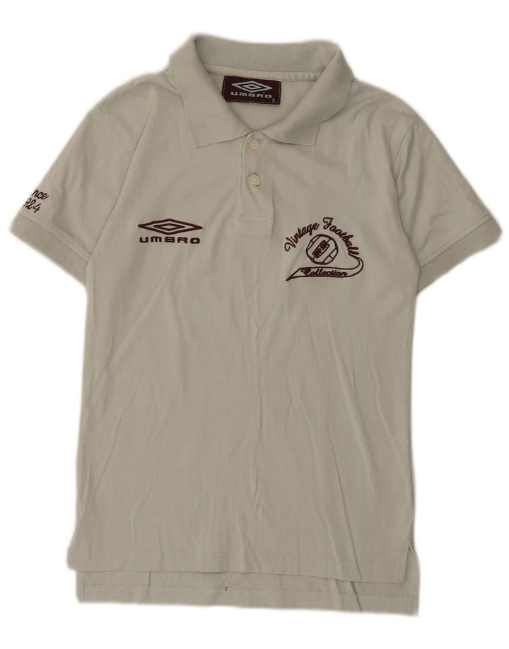 Camisa polo masculina Umbro gráfica pequena cinza algodão