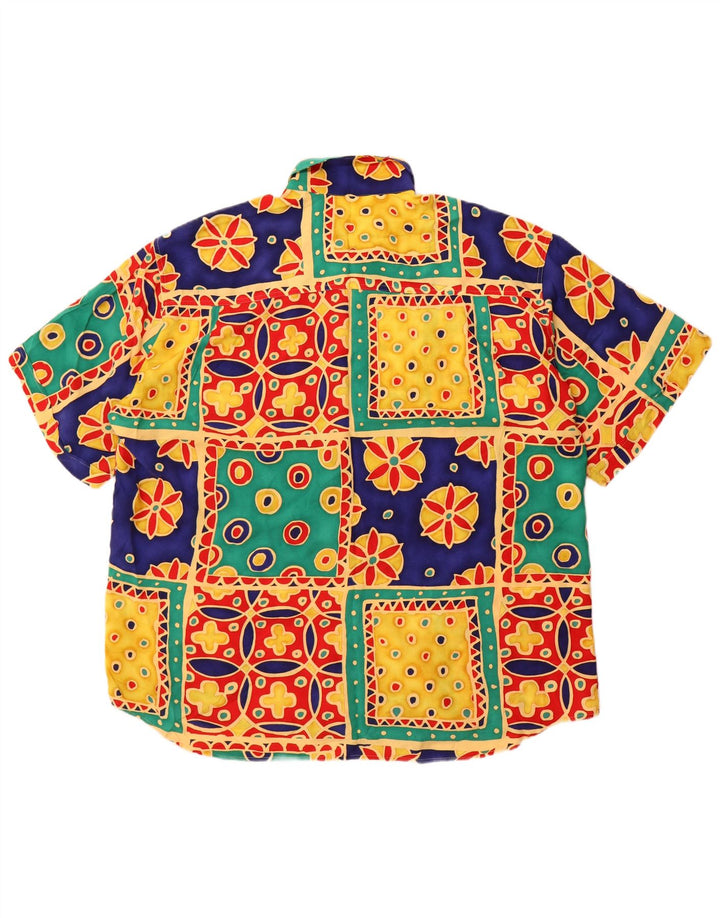 Camisa masculina de manga curta Cavori tamanho 43/44 XL patchwork multicolorido