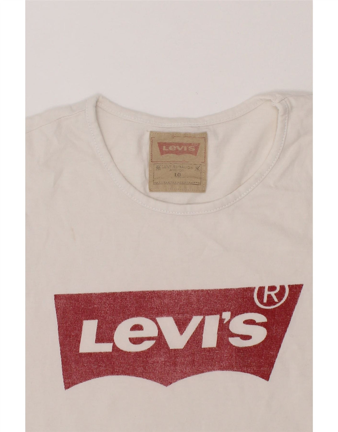 LEVI'S Girls Graphic T-Shirt Top 9-10 Years White Cotton Vintage Levi's and Second-Hand Levi's from Messina Hembry 