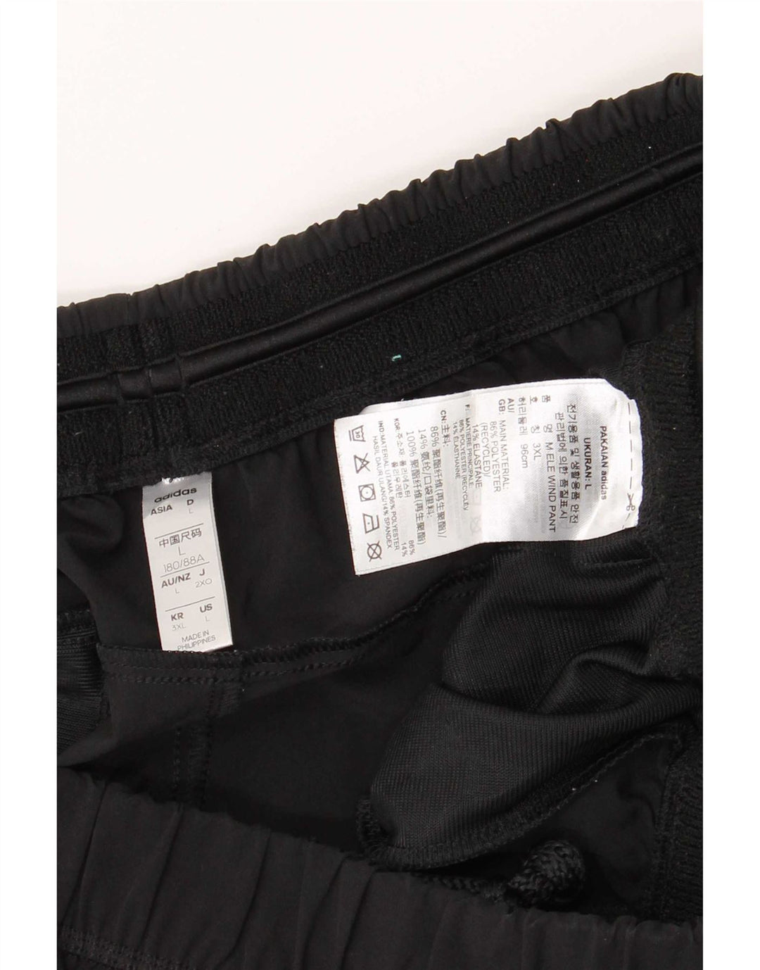 Calça de treino masculina Adidas grande poliéster preto