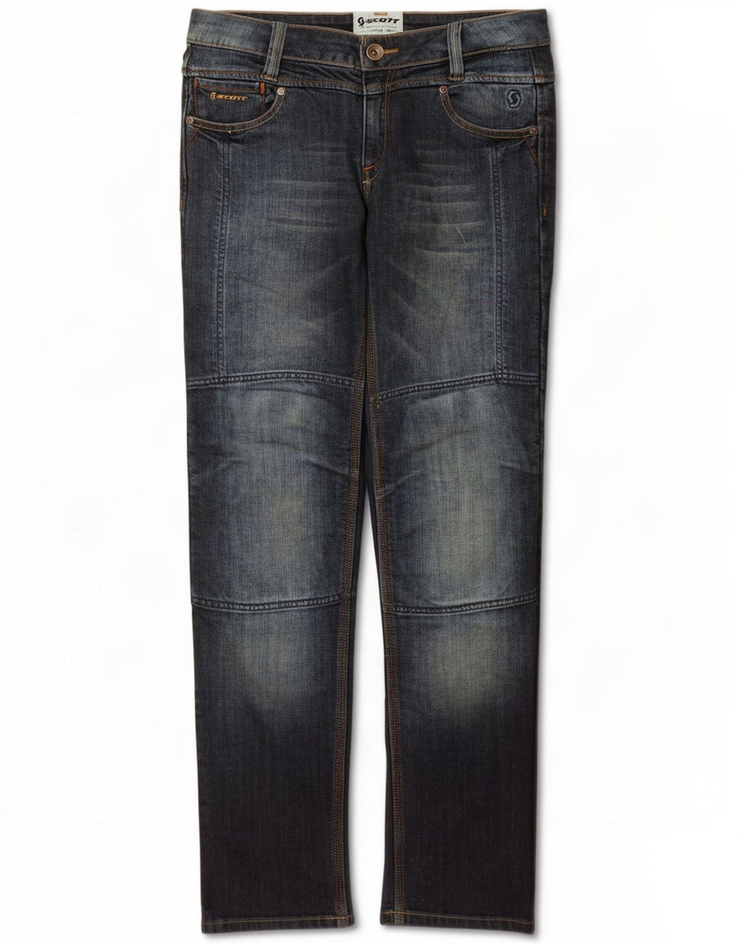 Calça jeans reta feminina Scott W28 L33 azul marinho
