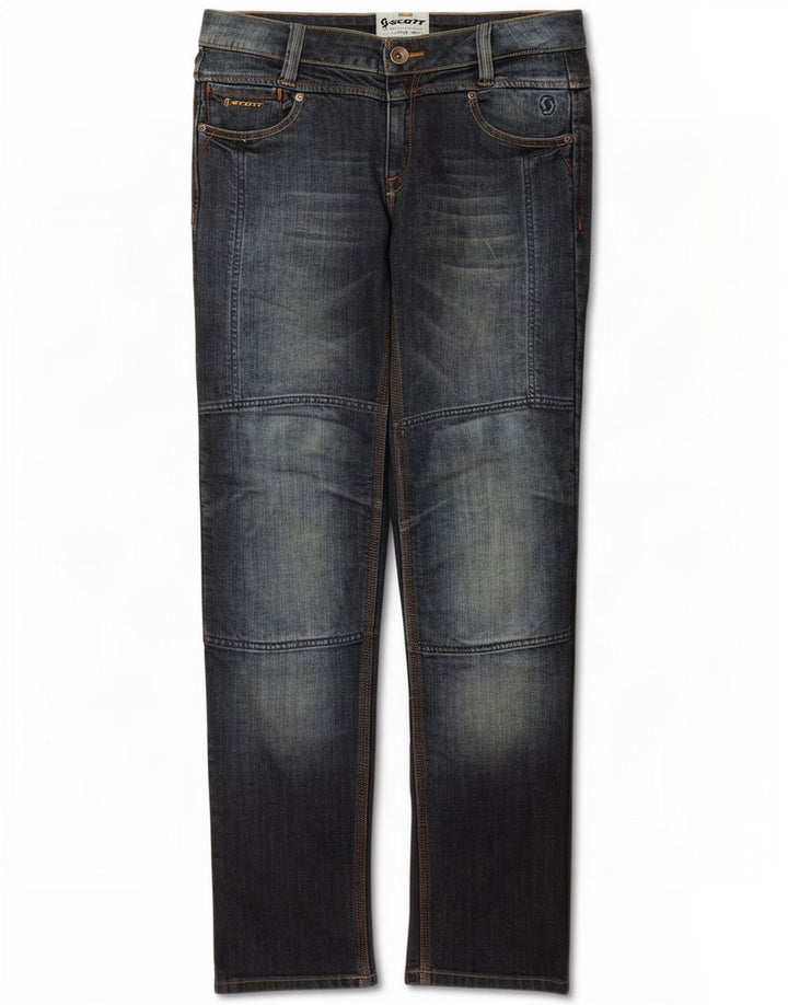 Calça jeans reta feminina Scott W28 L33 azul marinho