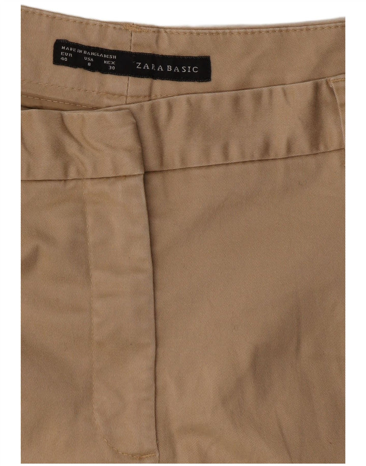 Zara Calça Chino Feminina Slim EU 40 Médio W30 L25 Bege