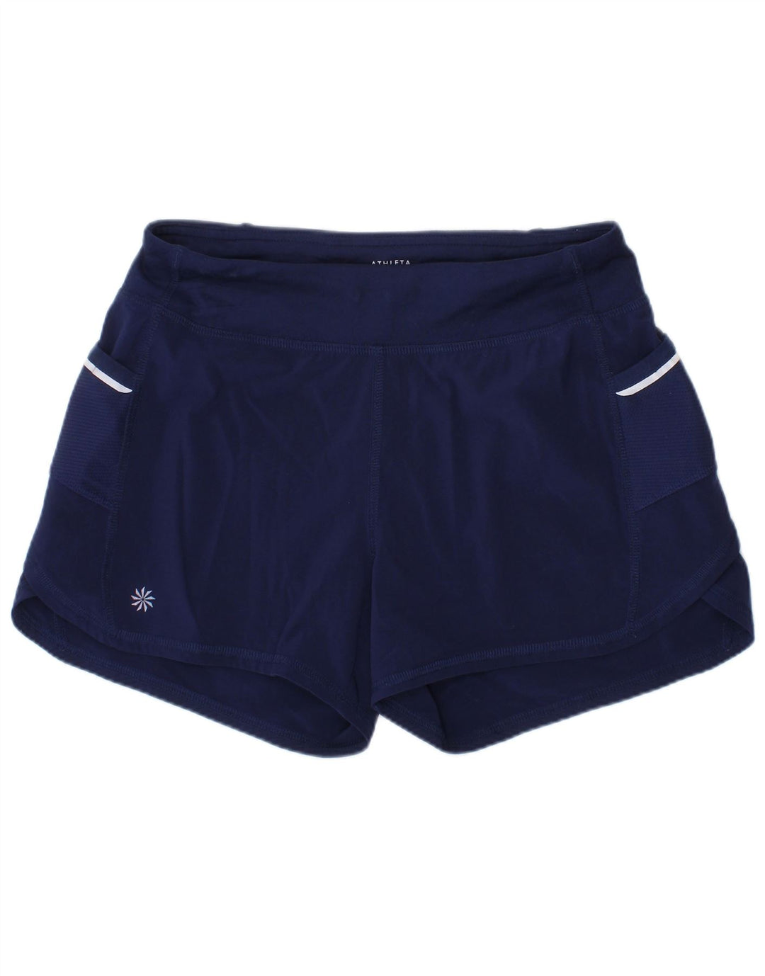 Shorts esportivos femininos ATHLETA 11-12 anos grande poliéster azul marinho