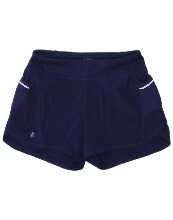 Shorts esportivos femininos ATHLETA 11-12 anos grande poliéster azul marinho