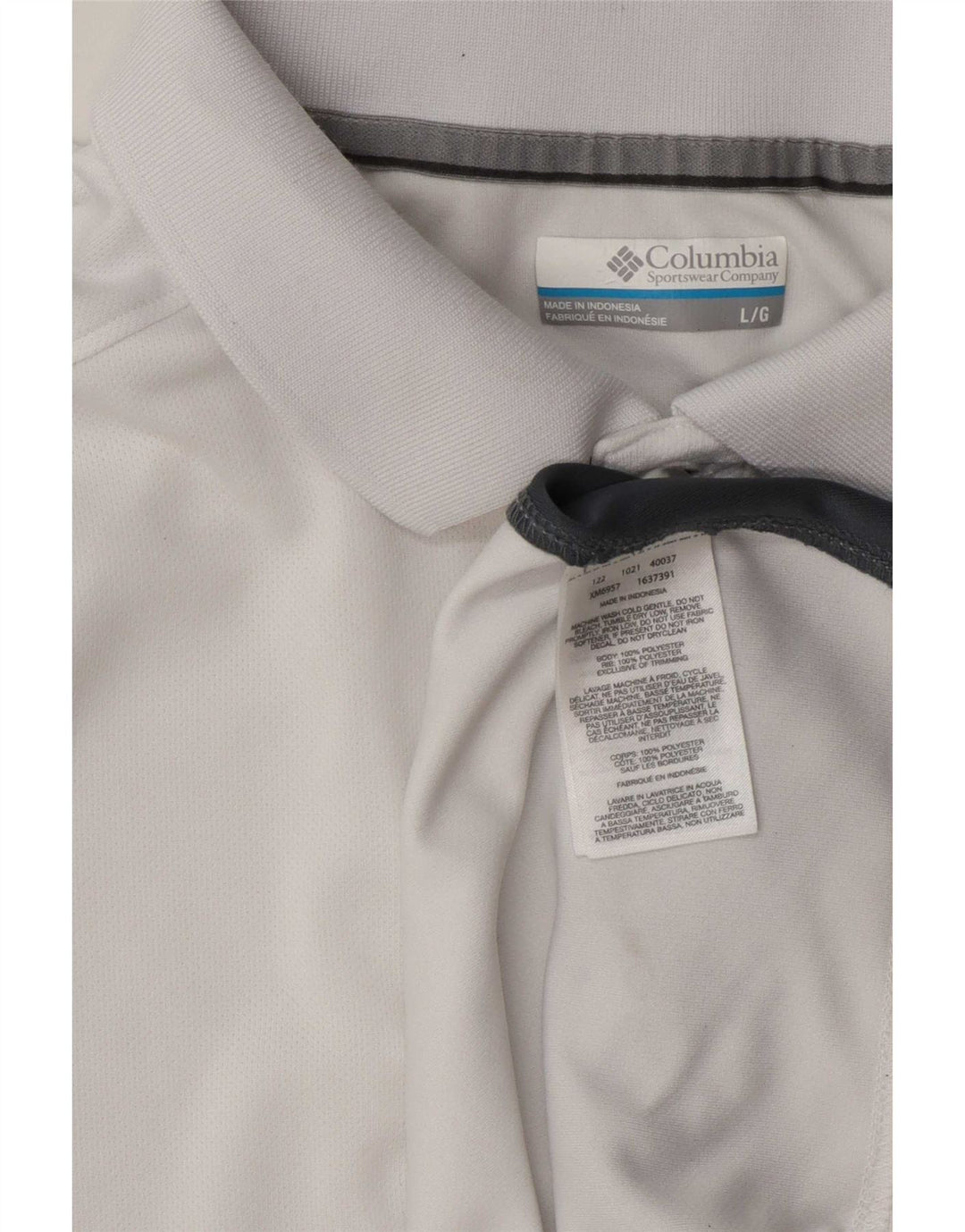 Camisa polo masculina Columbia grande poliéster colorblock branco