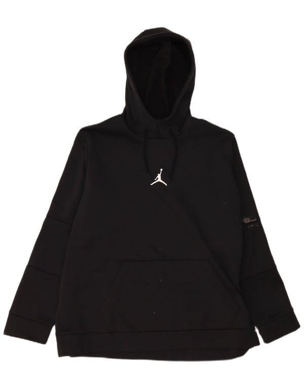 Jordan masculino gráfico padrão ajuste moletom com capuz 2XL poliéster preto