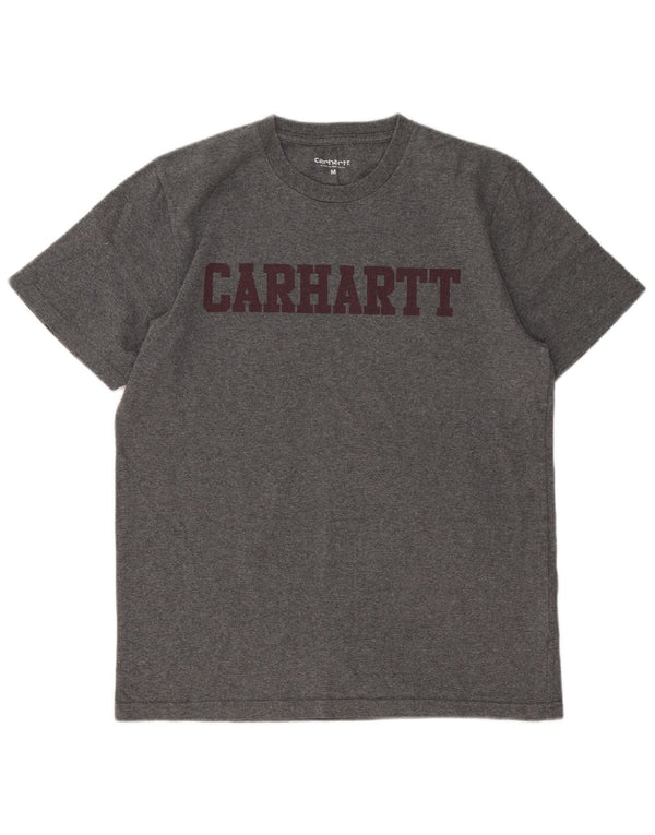 Camiseta gráfica masculina Carhartt Top cinza médio algodão