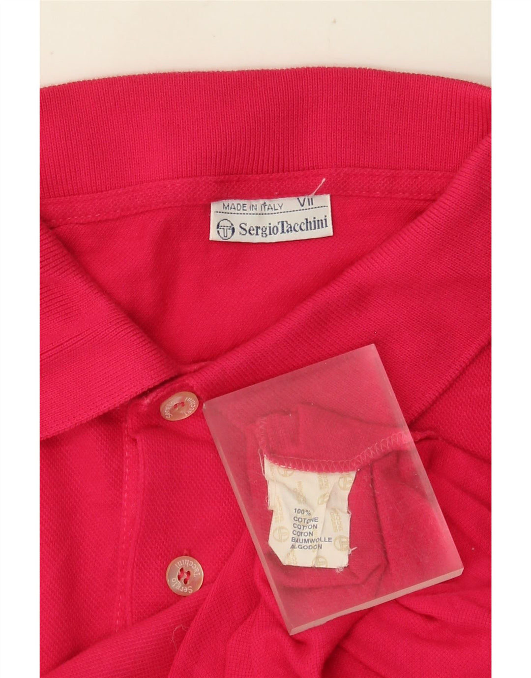 Camisa pólo masculina Sergio Tacchini grande algodão rosa