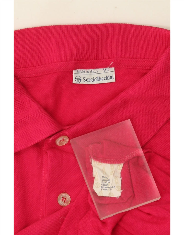 Camisa pólo masculina Sergio Tacchini grande algodão rosa