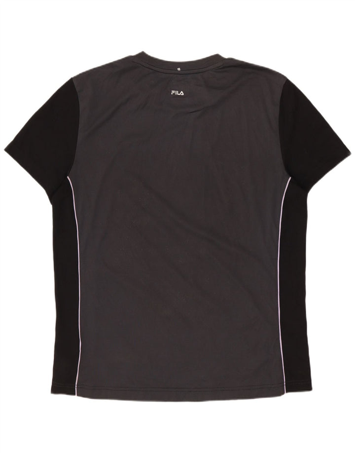 Camiseta masculina FILA Top IT 48 poliéster colorblock cinza médio