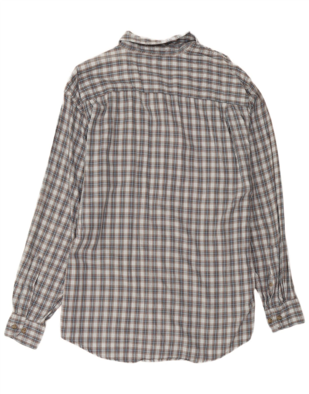 Camisa masculina Wrangler grande algodão xadrez cinza