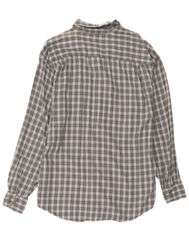 Camisa masculina Wrangler grande algodão xadrez cinza