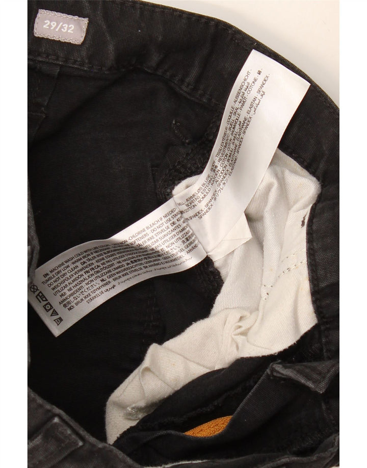 Calça cargo masculina ARIAT com ajuste relaxado e reto W29 L32 algodão preto