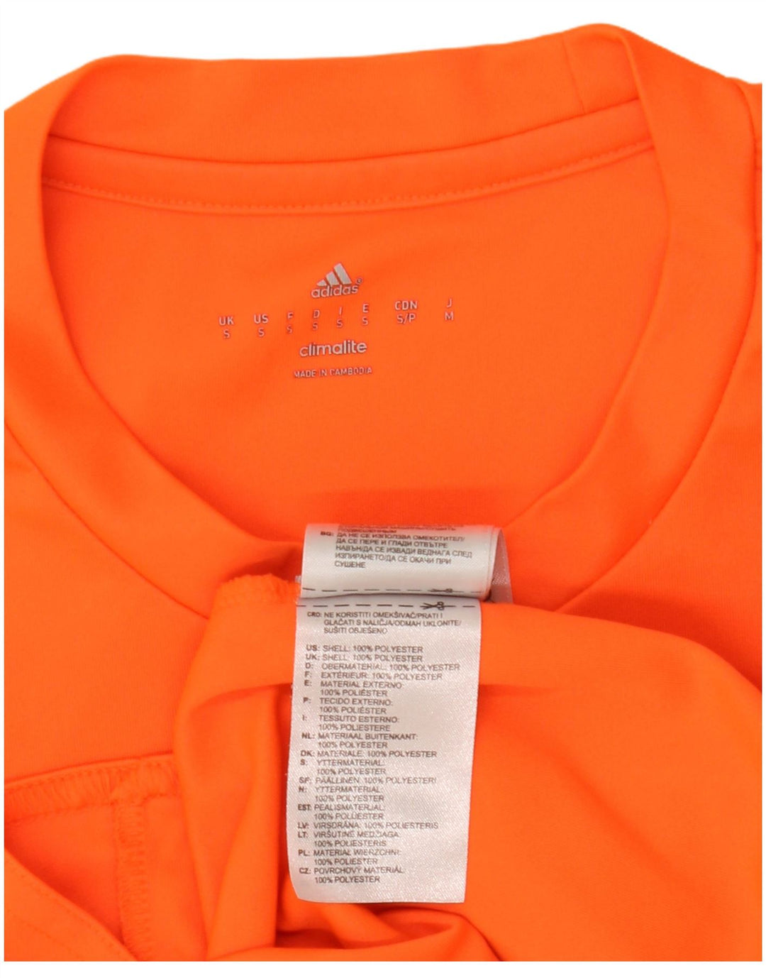 Adidas Mens Climalite Camiseta Top Pequeno Laranja Poliéster