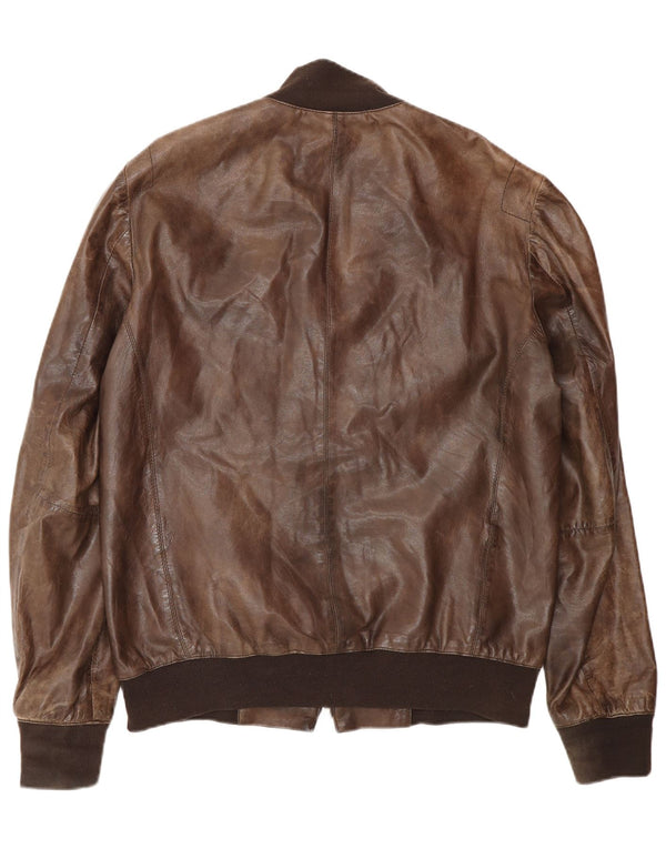 Jaqueta de couro masculina Zen UK 40 grande couro marrom