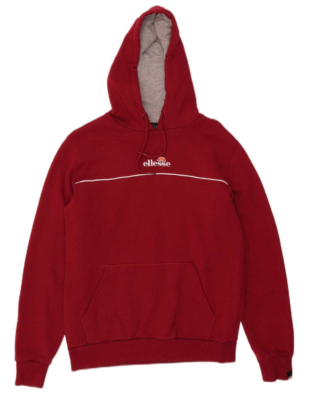 Suéter Ellesse masculino com capuz gráfico médio algodão Borgonha