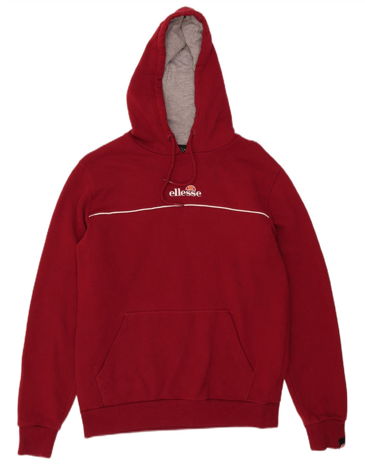Suéter Ellesse masculino com capuz gráfico médio algodão Borgonha