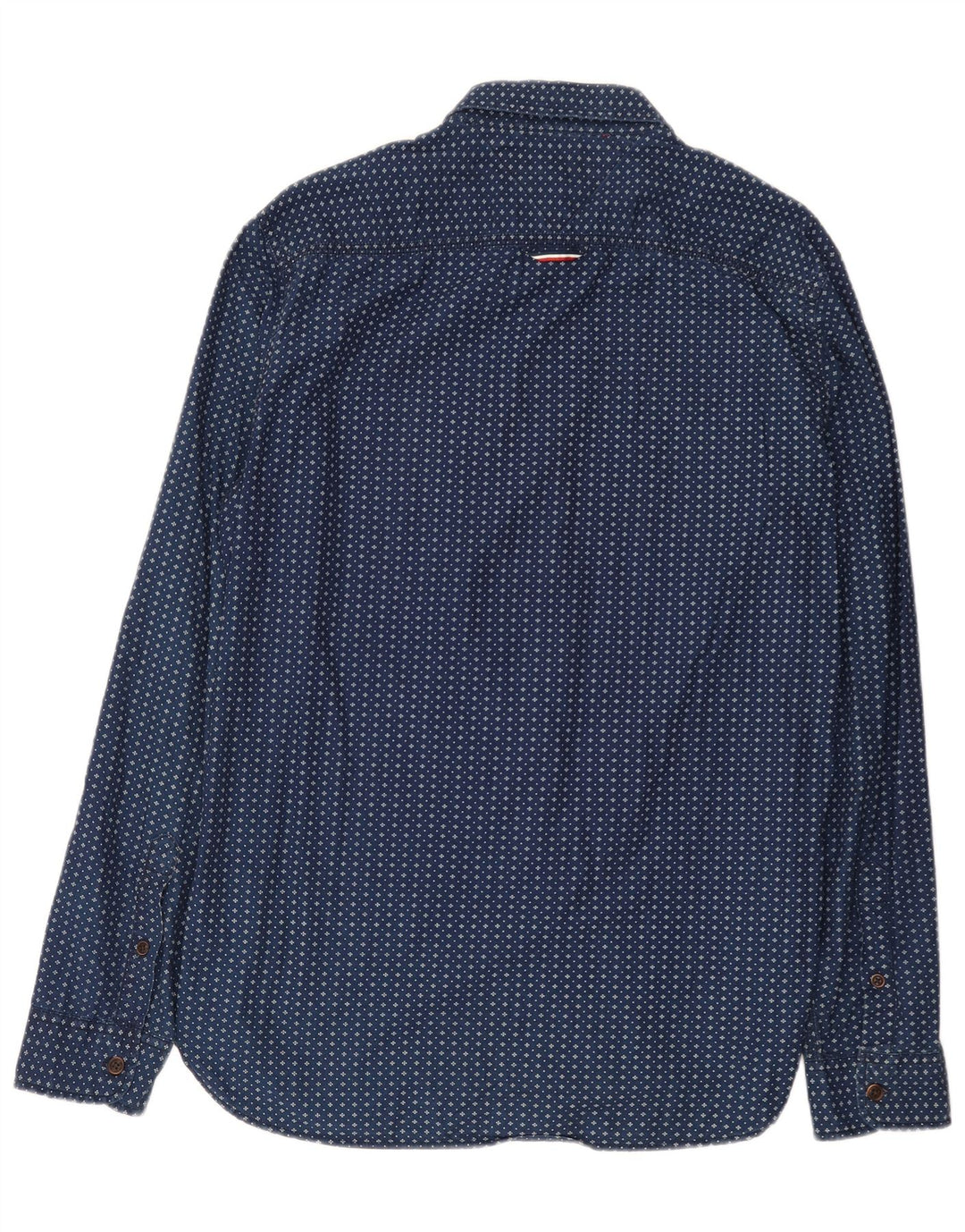 Camisa masculina Tommy Hilfiger com estampa abstrata grande algodão azul marinho