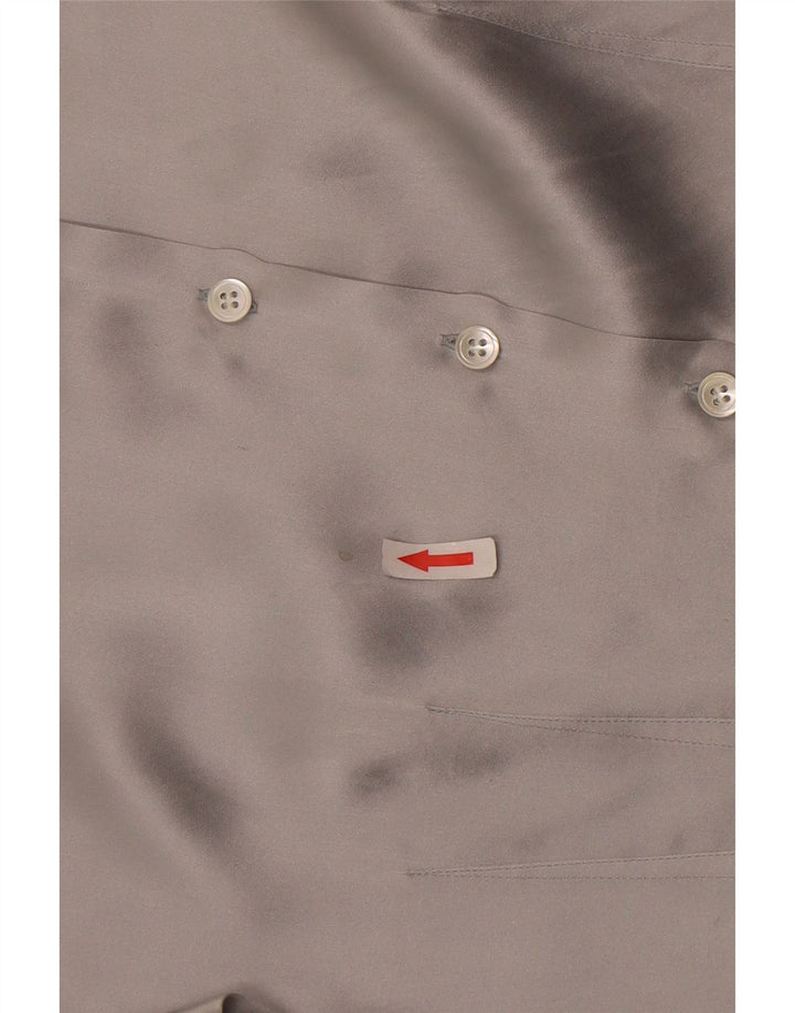 Blusa feminina Cacharel IT 42 seda cinza médio