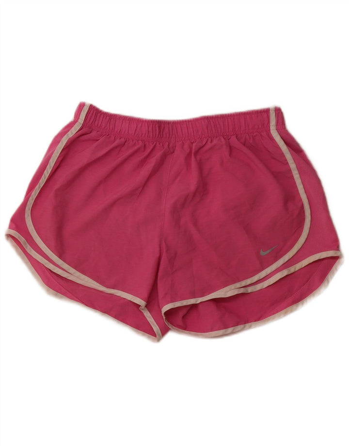 Shorts esportivos femininos NIKE Dri Fit UK 12 médio rosa poliéster