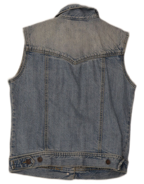 Colete jeans vintage para meninas 13-14 anos algodão azul