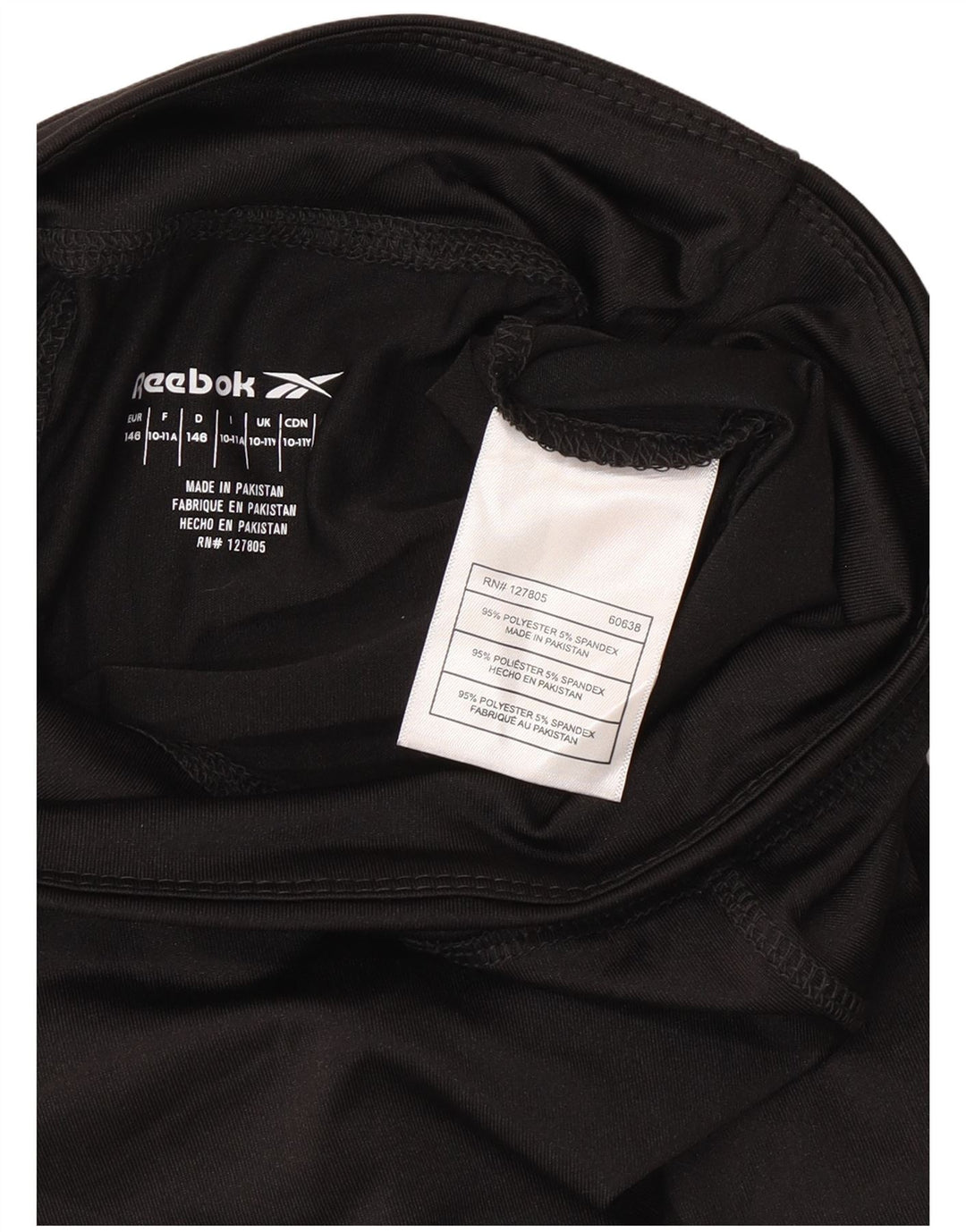 Leggings Reebok Girl Capri Graphic 10-11 Anos Preto Poliéster