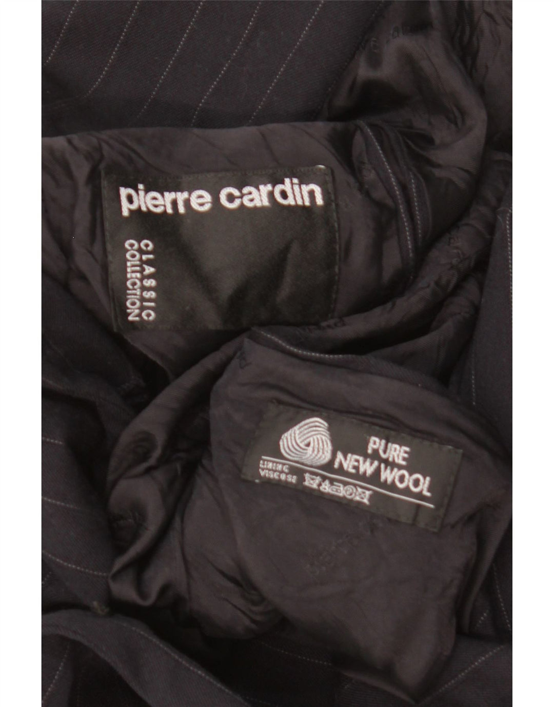 Jaqueta blazer masculina Pierre Cardin com peito duplo Reino Unido 40 grande preta