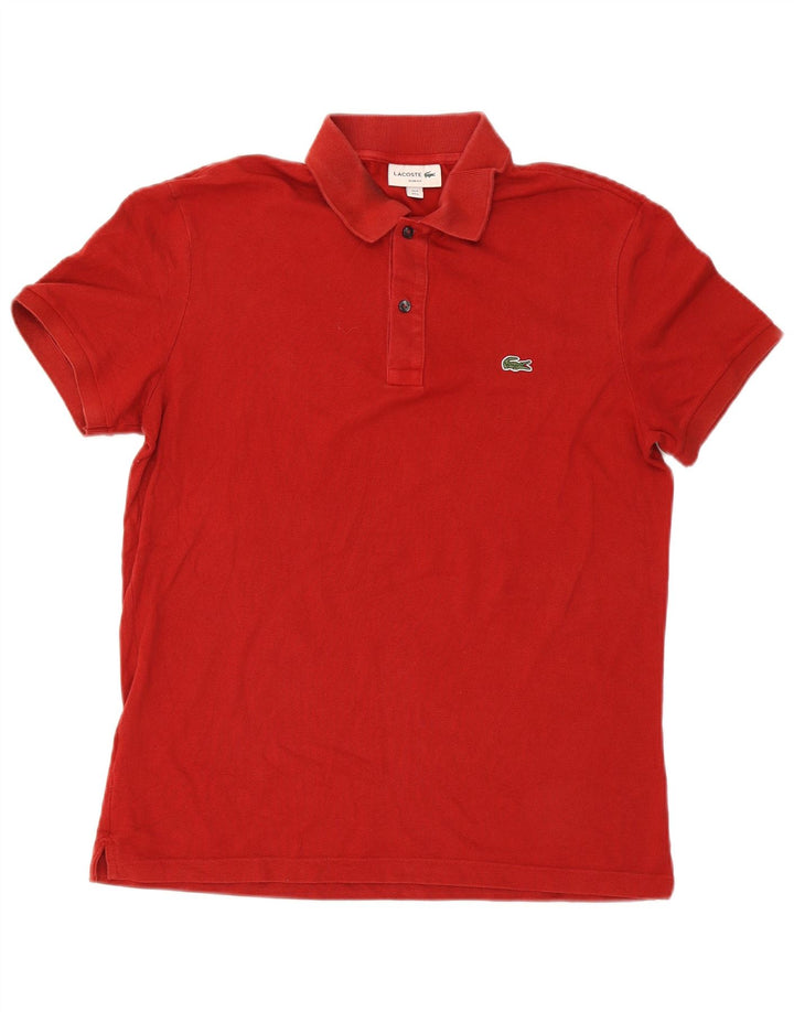 Camisa polo masculina Lacoste Slim Fit tamanho 5 grande vermelha