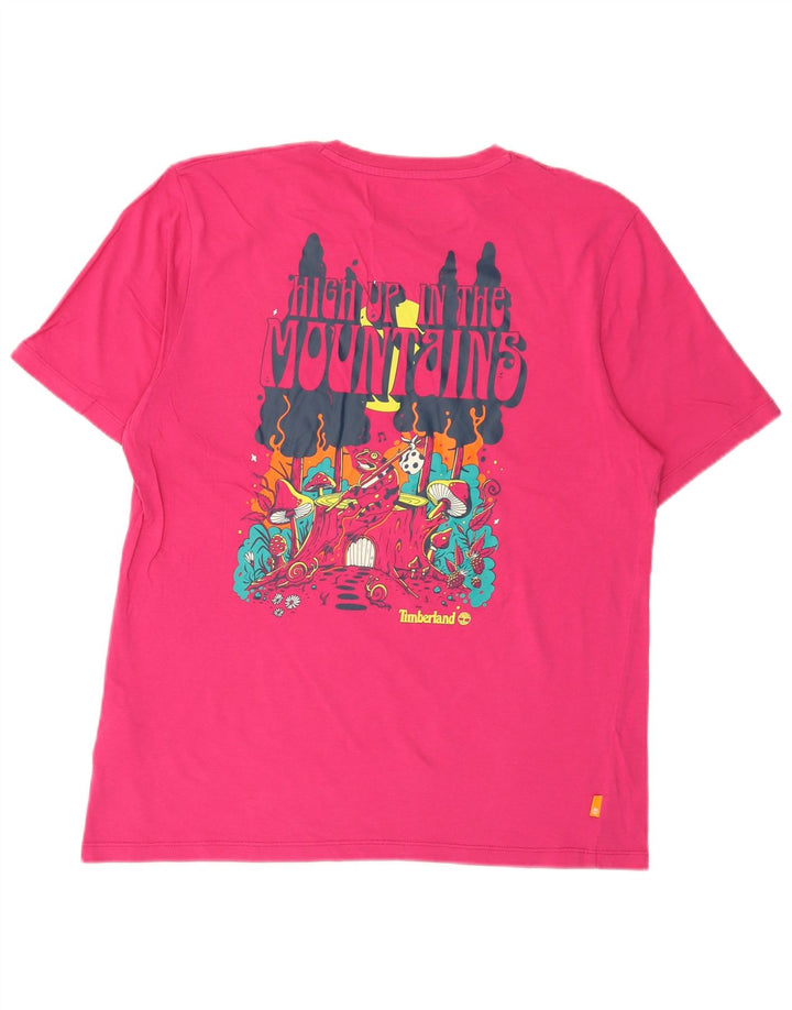 Camiseta masculina Timberland Graphic rosa médio