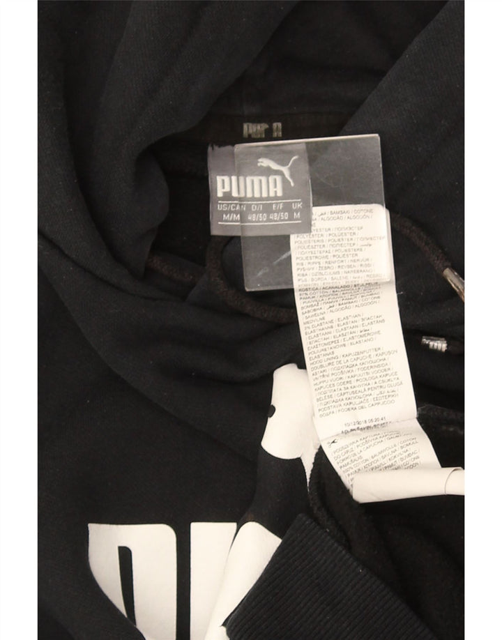 PUMA Mens Graphic Hoodie Jumper Médio Algodão Preto