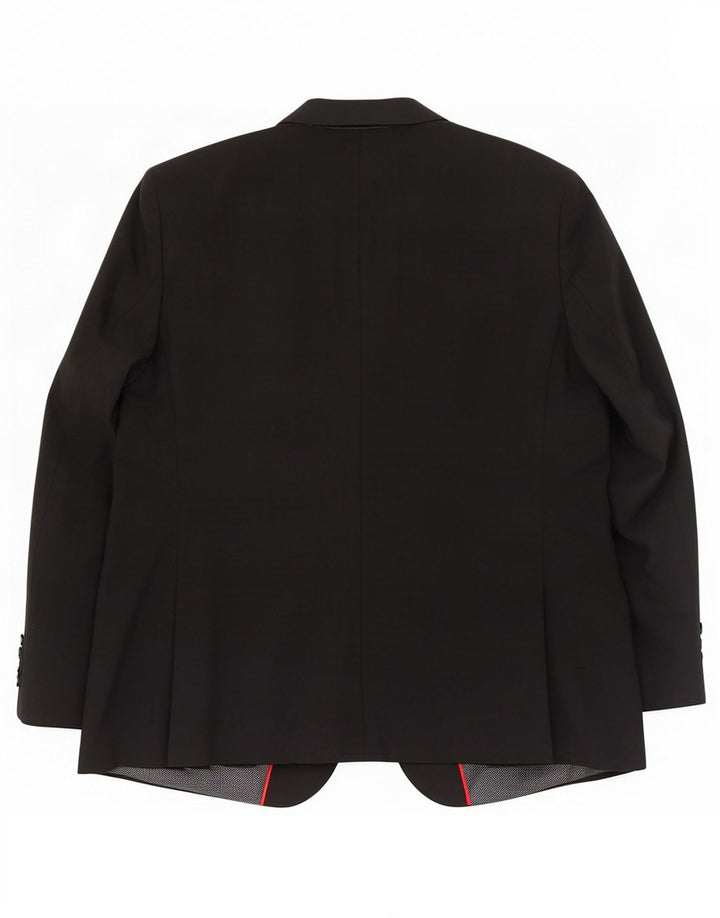 Jaqueta blazer masculina de 2 botões Marks & Spencer Reino Unido 48 2XL lã preta