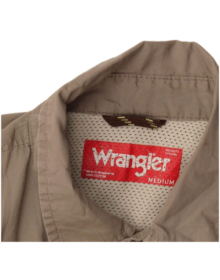 Camisa masculina Wrangler de algodão cáqui médio