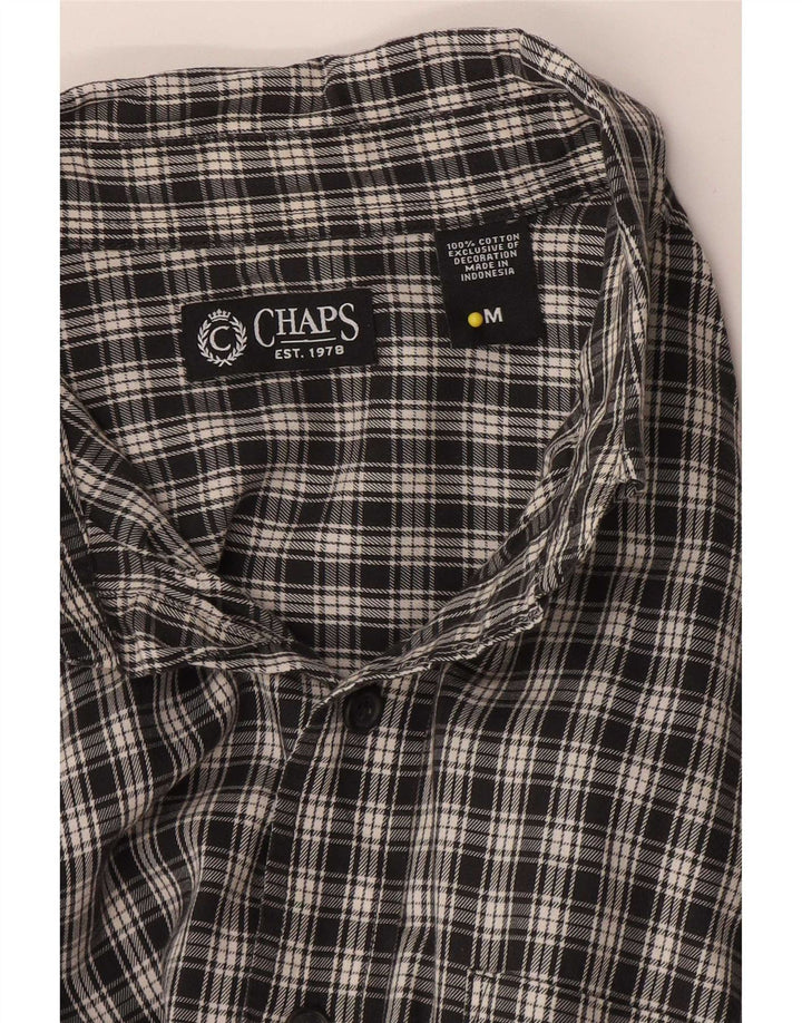 Camisa masculina Chaps de algodão xadrez preto médio
