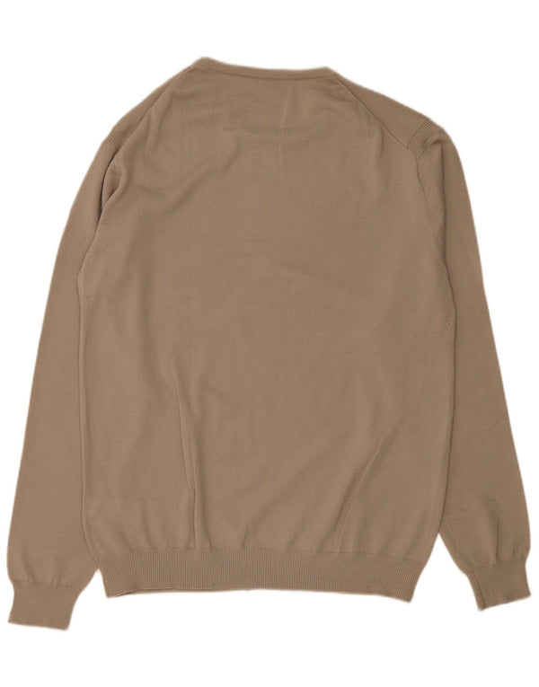 Suéter masculino Guess com gola canoa UK 44 XL bege acrílico