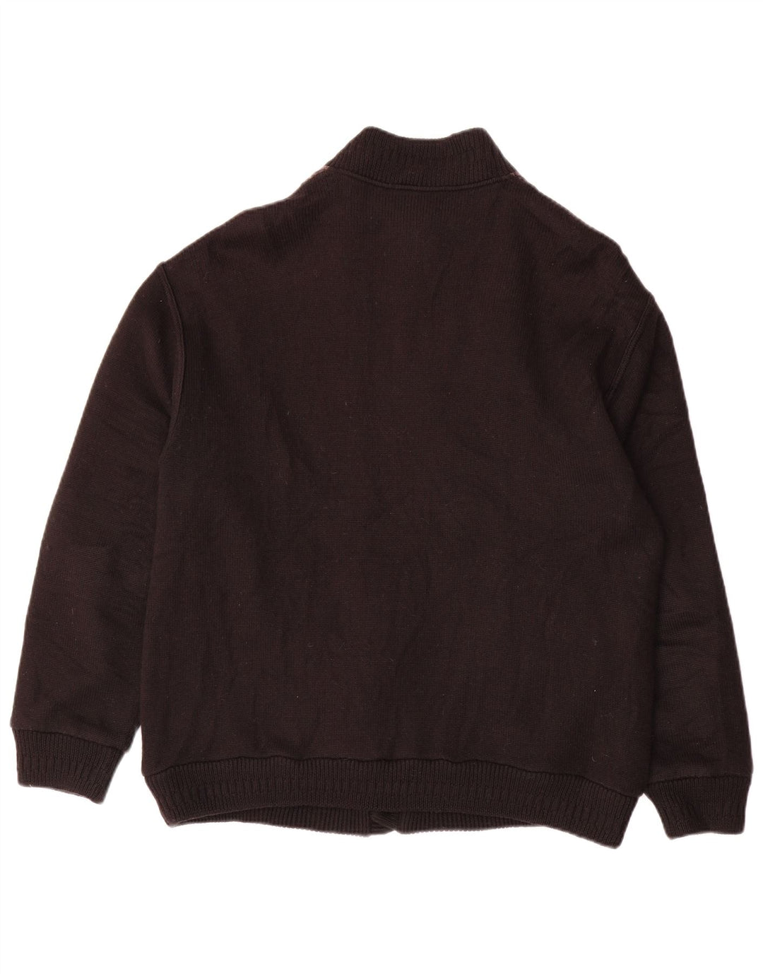 Suéter cardigã masculino LUCIANO CHIARI IT 52 grande lã geométrica preta