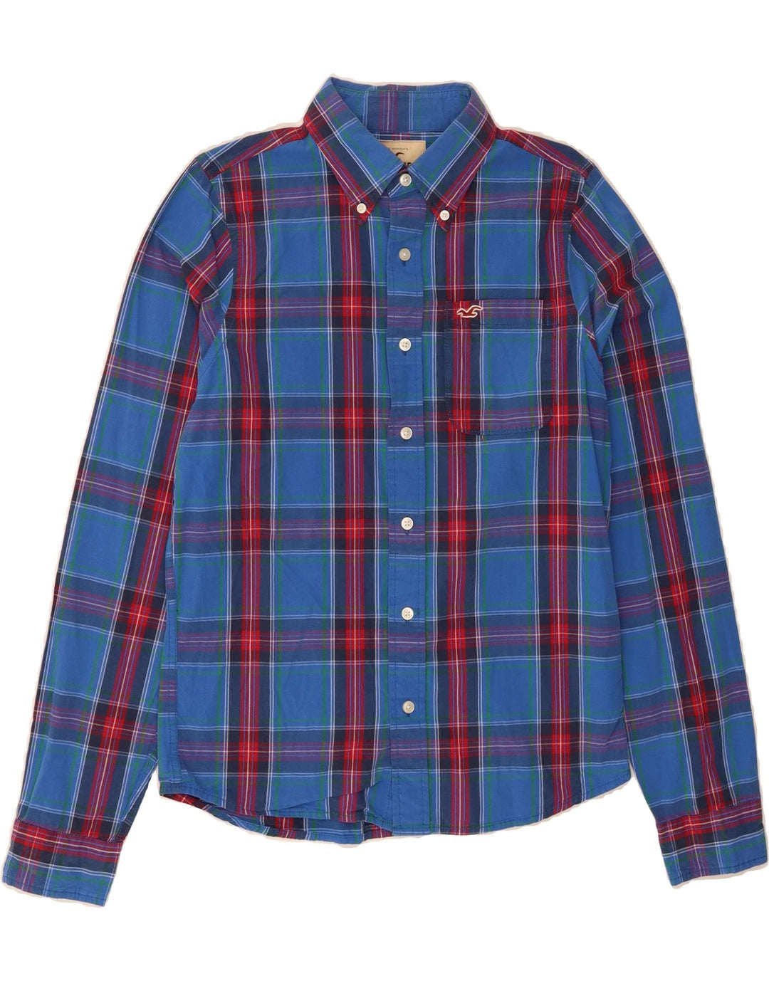 HOLLISTER Mens Shirt Large Blue Check Cotton Vintage Hollister and Second-Hand Hollister from Messina Hembry 