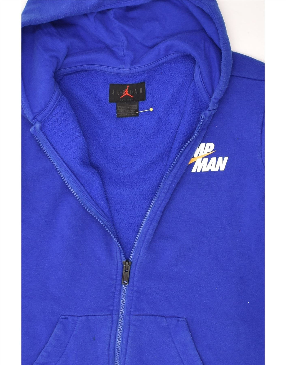 JORDAN Boys Zip Hoodie Sweater 12-13 Years Large Blue Cotton | Vintage Jordan | Thrift | Second-Hand Jordan | Used Clothing | Messina Hembry 