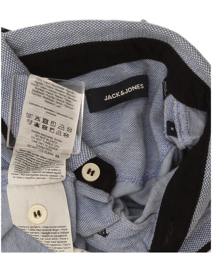 Camisa polo masculina Jack & Jones pequena azul algodão
