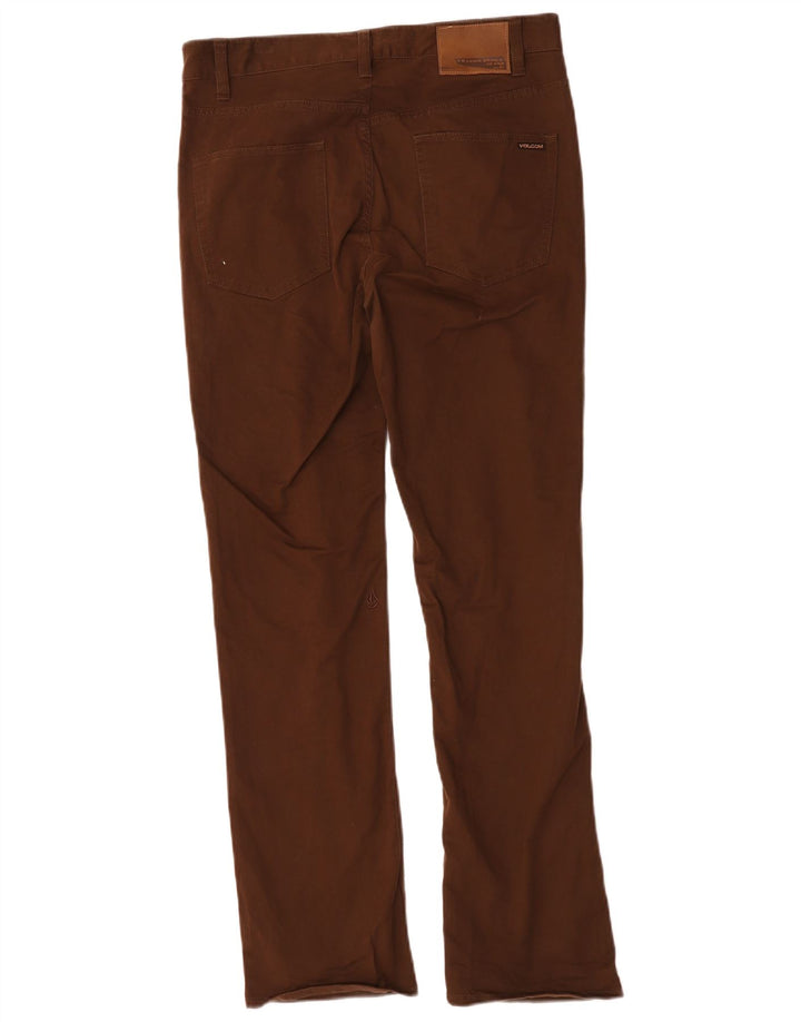 Volcom Masculino Solver Calça Casual Reta W30 L31 Algodão Marrom