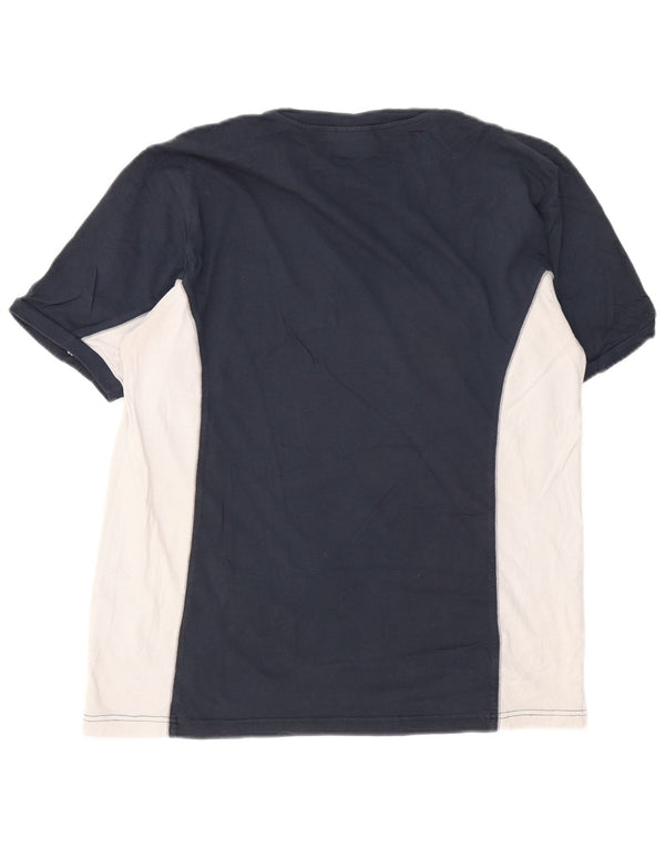 Camiseta gráfica masculina Champion XL azul marinho algodão colorblock