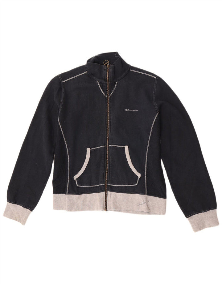 Champion Womens Tracksuit Top Jacket UK 14 Médio Azul Marinho