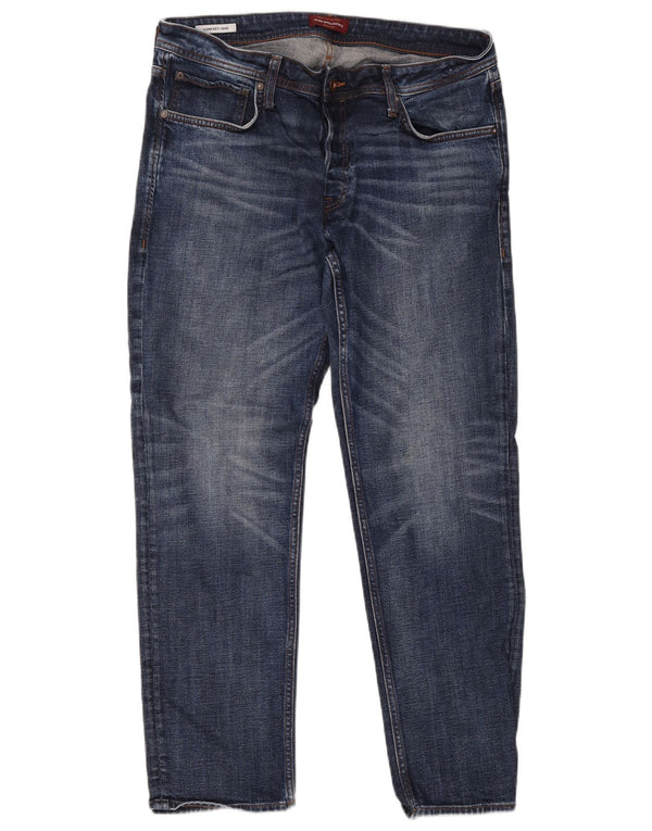Jack & Jones Masculino Mike Comfort Fit Jeans Reto W36 L32 Azul Algodão
