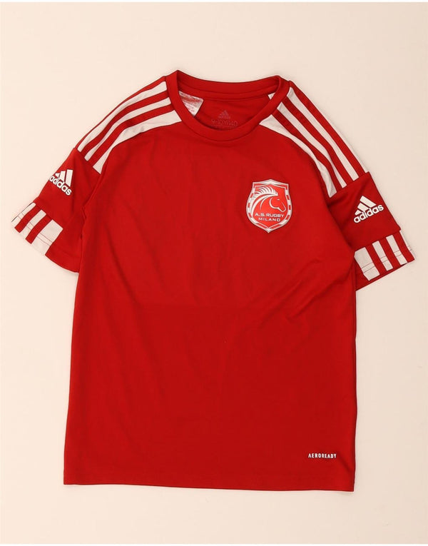 Adidas Meninos A.S. Camiseta Rugby Milano Top 9-10 Anos Vermelho Colorblock
