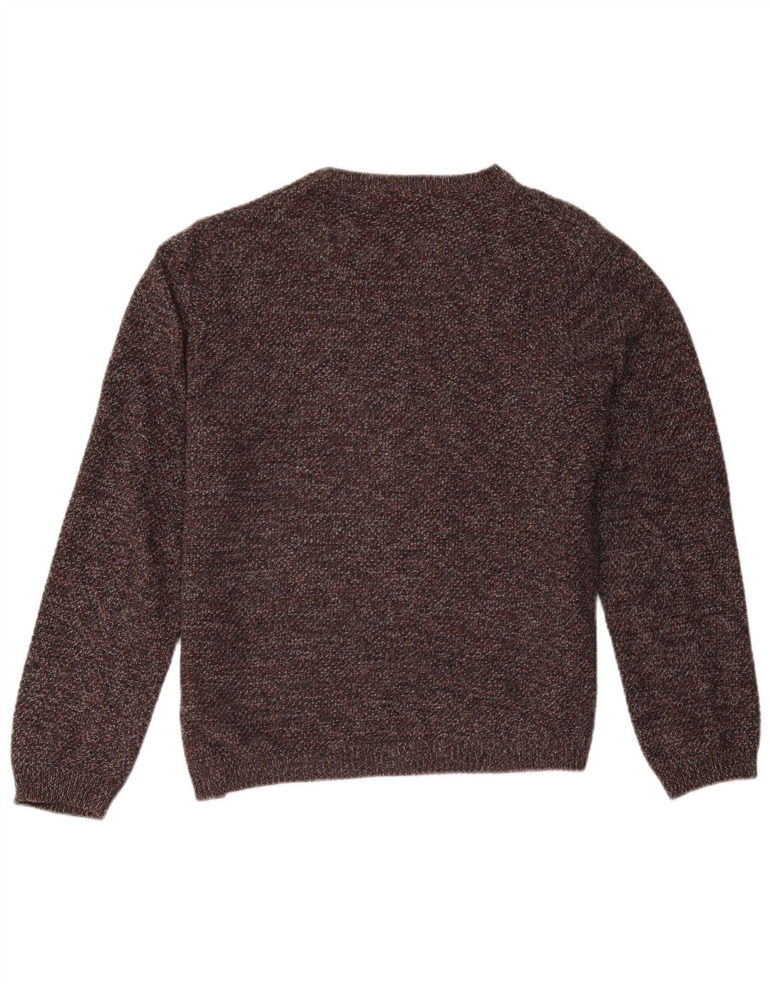 Suéter feminino Marks & Spencer com gola redonda, grande algodão manchado cinza