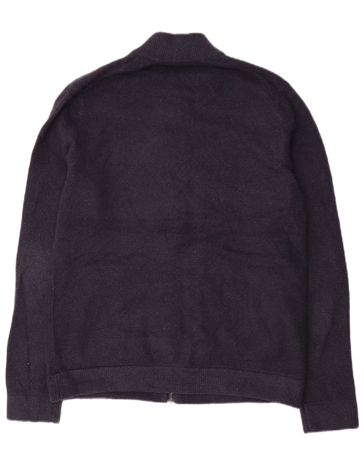 Suéter masculino Marks & Spencer Autograph Cardigan médio azul marinho