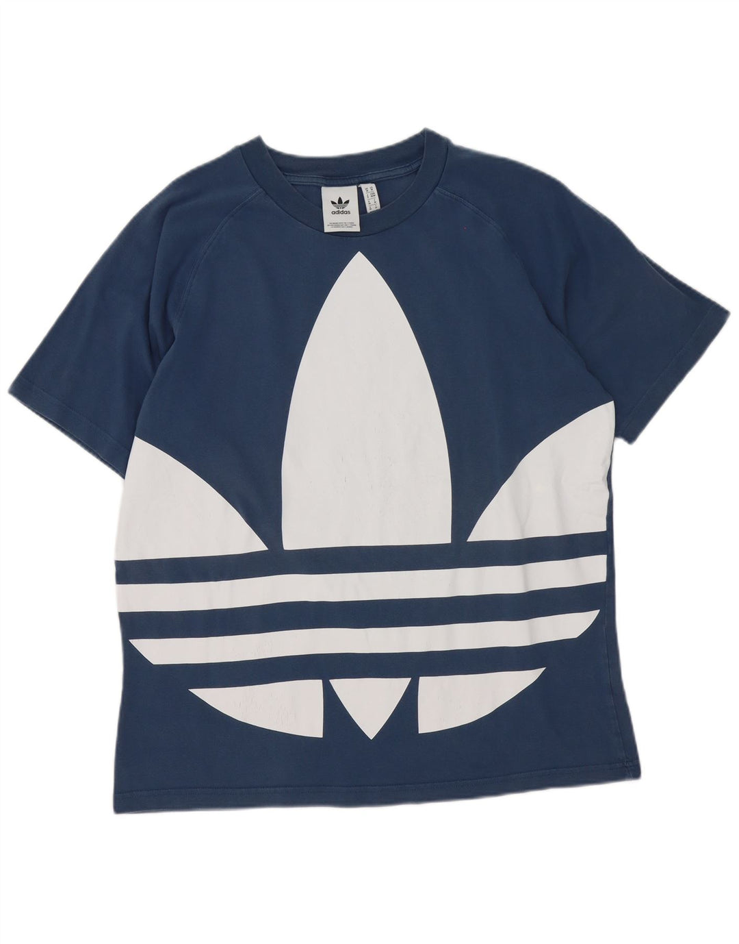 Adidas Mens Graphic T-Shirt Top Médio Algodão Azul