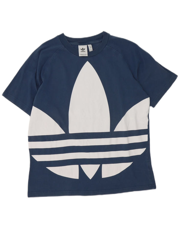 Adidas Mens Graphic T-Shirt Top Médio Algodão Azul