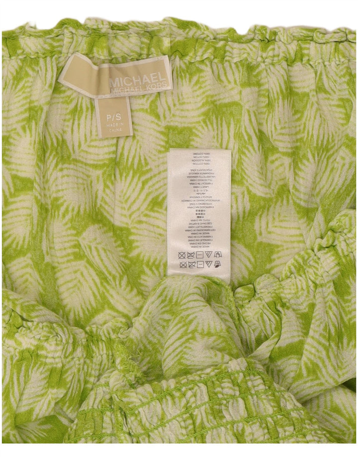 Top feminino grande sem ombro MICHAEL KORS Reino Unido 10 pequeno floral verde